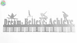Dream Believe Achieve Gymnastics Mag 72 Tier Medal Hanger Stainless Steel Brush Finish Sports Medal