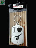 I Love Gymnastics Single Sided Laser Engraved Key Ring-Bag Tag Key Rings