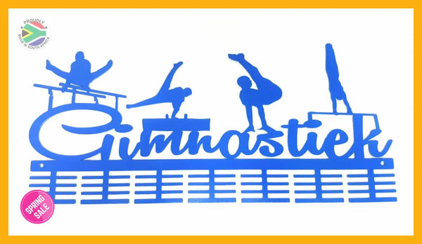 Gimnastiek Mens Artistic Gymnastics 56 Tier Medal Hanger Blue Sports Medal Hangers