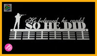 Shooting He Believed He Could 48 Tier Medal Hanger Stainless Steel Brush Finish Sports Medal Hangers