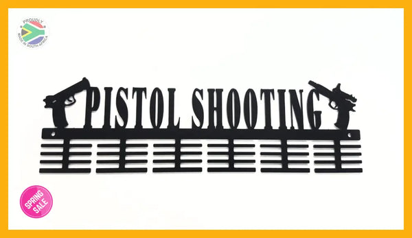 Pistol Shooting Medal Hanger Black / 48 Tier Sports Medal Hangers
