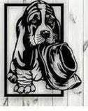 Cute Dog & Hat Wall Art Kennel Run Accessories