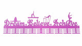 Dream Believe Achieve Gymnastics Wag 72 Tier Medal Hanger Purple Sports Medal Hangers