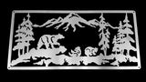 Bear Family In The Mountains Mounted Wall Art