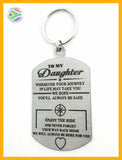 To My Daughter Single Sided Laser Engraved Key Ring-Bag Tag Rings
