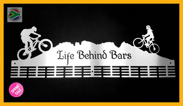 Life Behind Bars Couple Mtb 72 Tier Medal Hanger Stainless Steel Brush Finish Sports Medal Hangers