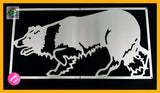 Border Collie Mounted Wall Art Stainless Steel Brush Finish