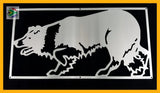 Border Collie Mounted Wall Art Stainless Steel Brush Finish