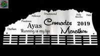 Comrades Marathon Up Run Personalised 48 Tier Medal Hanger Stainless Steel Brush Finish Sports