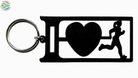 I Love Running Lady Key Ring Rings