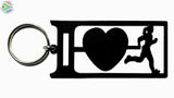 I Love Running Lady Key Ring Rings