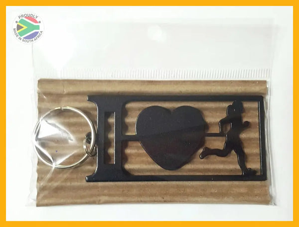 I Love Running Lady Key Ring Black Rings