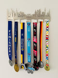 World Marathon Majors City Skyline Medal Hanger Stainless Steel Brush Finish Sports Medal Hangers