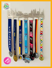 World Marathon Majors City Skyline Medal Hanger Stainless Steel Brush Finish Sports Medal Hangers