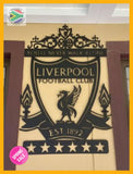 Liverpool 6 Star Champions League Crest Mounted Wall Art Design