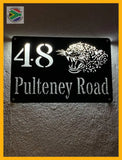 Leopard House Sign Wall Art