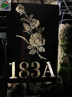 Rose Street House Number Sign Wall Art
