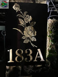 Rose Street House Number Sign Wall Art