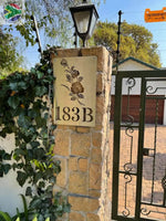 Rose Street House Number Sign Wall Art