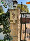 Rose Street House Number Sign Wall Art