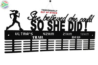 She Believed She Could Ultra’s Trail 60 Tier Medal Hanger Black Sports Medal Hangers